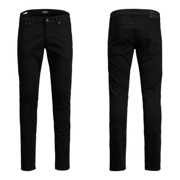 Jack & Jones Stretch Slim Glenn Fit Black Denim Jeans Mens Size 28 x 32 Pant NEW - Picture 3 of 15